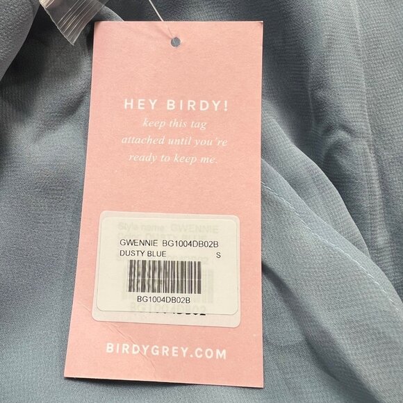 Birdy Grey Size S NEW Gwennie Chiffon Dusty Blue Maxi Bridesmaid Dress - Picture 4 of 16
